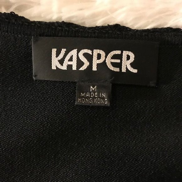 Kasper Pointelle Scallop Crochet Bow Neck Sweater - Picture 11 of 12